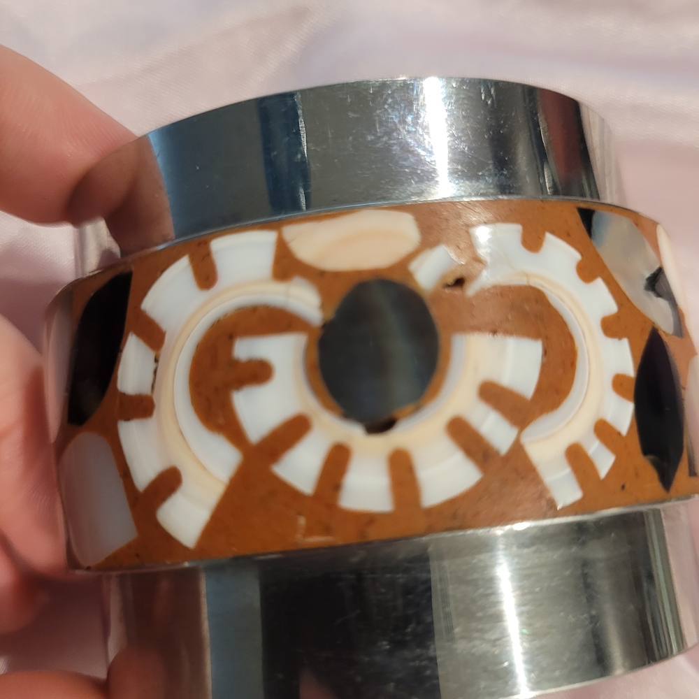 Abalone Shell And MOP Patterned Bangle